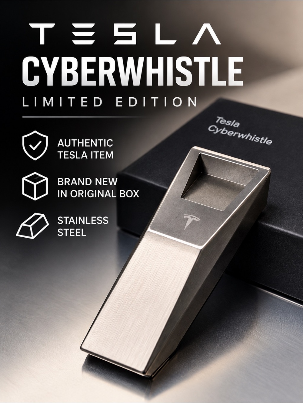Tesla Cyberwhistle Cybertruck Limited Edition Stainless Steel BNIB